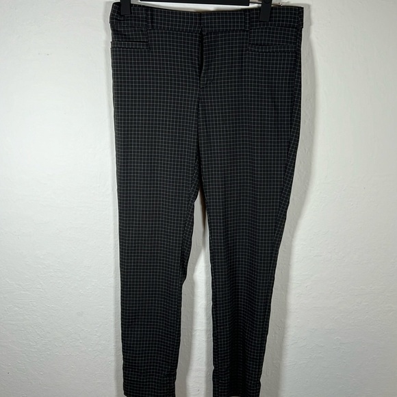 Banana Republic Sloan crop size 2 black check windowpane - Picture 1 of 4